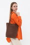 Zoozie Bags 2120 Bolso Tote de Gabardina Marrón Oscuro 33x45x10 cm